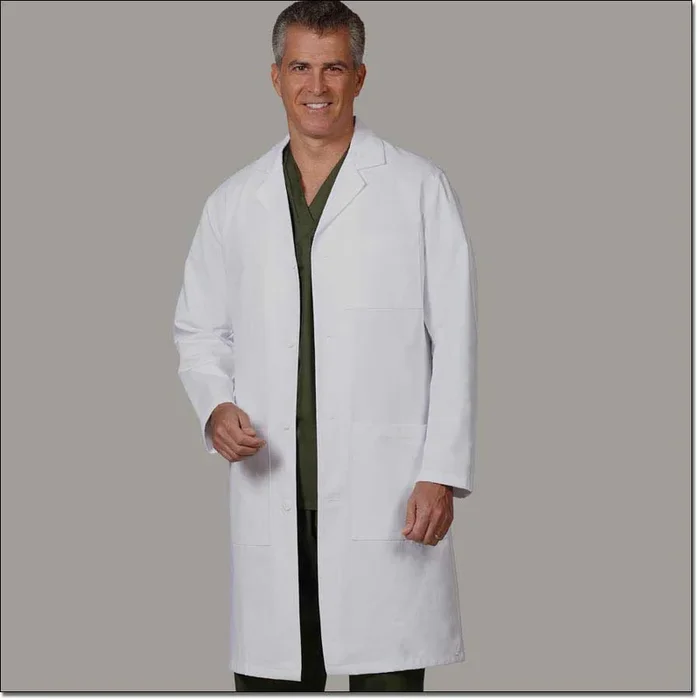 Fashion Seal Healthcare Unisex Lab Coat Left Breast Pocket – White