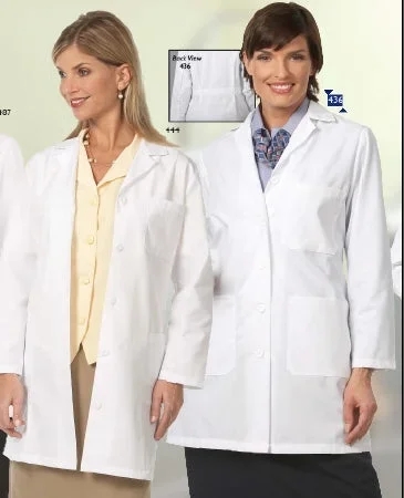 Fashion Seal Uniforms Lab Jacket White Size 8 Long Sleeves Hip Length – 440-SZ8