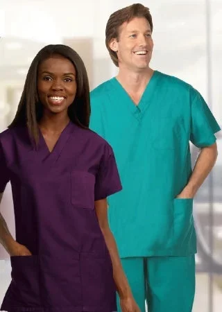 Fashion Seal Uniforms Scrub Shirt Medium Fir Green 3 Pockets Short Set-In Sleeves Unisex – 78775-