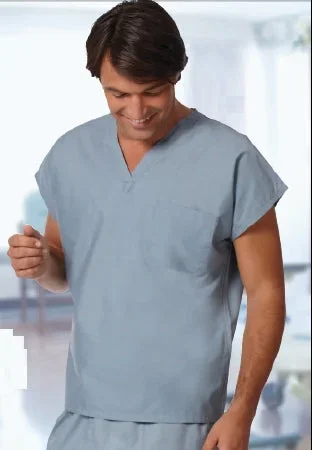 Fashion Seal Uniforms Scrub Shirt Small Ceil Blue 2 Pockets Short Sleeves Unisex – 6796 S