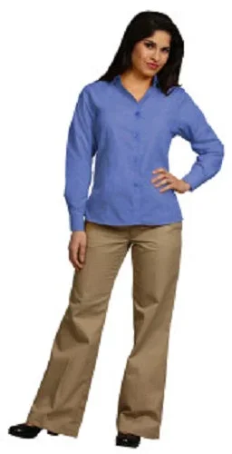 Fashion Seal Uniforms Shirt Small French Blue 1 Pocket Long Sleeves Female – 64709-S