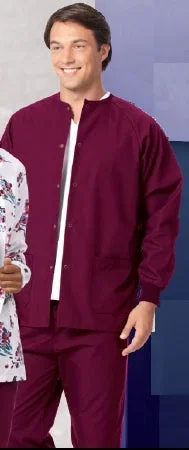 Fashion Seal Uniforms Warm-Up Jacket Burgundy 3X-Large Long Raglan Sleeves Hip Length – 7691-3XL