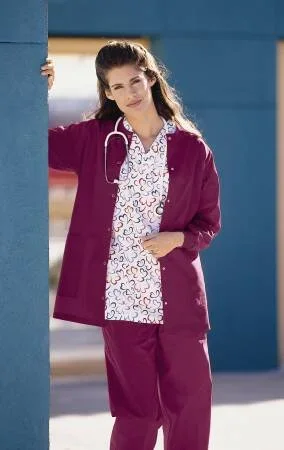 Fashion Seal Uniforms Warm-Up Jacket Burgundy Medium Long Raglan Sleeves Hip Length – 7691-