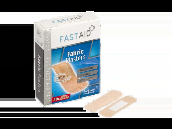 Fast Aid Antiseptic Fabric Plasters 40 Assorted Plasters In 4 Sizes