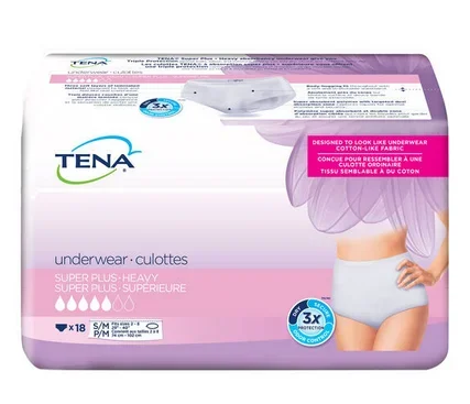 Female Adult Absorbent Underwear TENA Women Super Plus Pull On with Tear Away Seams Disposable Heavy Absorbency