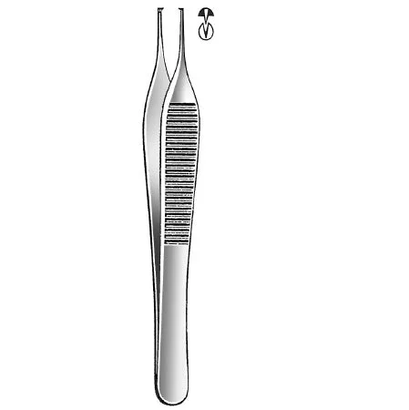 Fine Surgical Tissue Forceps Adson 4-3/4 Inch Mid Grade Stainless Steel NonLocking Thumb Handle Straight 1 X 2 Teeth – GS-50-325