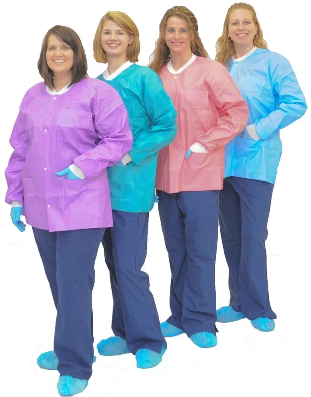 First Medica MedFlex Premium Lab Jacket Purple Large Long Sleeves Knee Length – D034-18-04