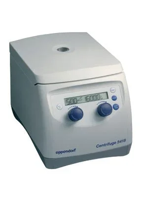 Fisher Scientific Eppendorf 5418 Series Microcentrifuge 18 Place Fixed Angle Rotor Variable Speed Up to 14,000 RPM / 1,6813xG – 540390