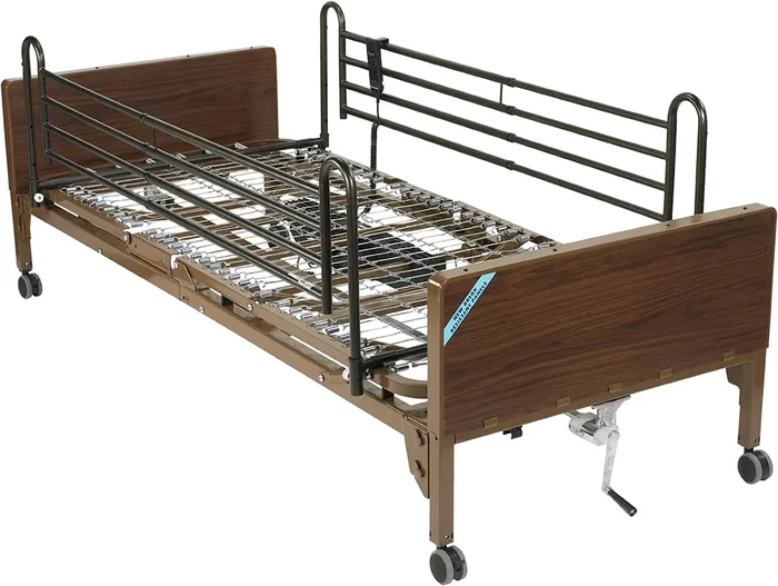 Full-Electric Lightweight Low Bed I Brown No Rails and No Mattress, 36 Inch