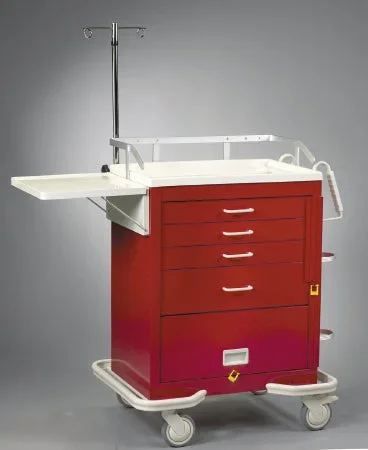 Future Health Concepts Future Health Concepts Medication Cart Solid Poly 33.5 X 25 X 39.75 Inch 4 Drawers Red – PMBS-424P-R