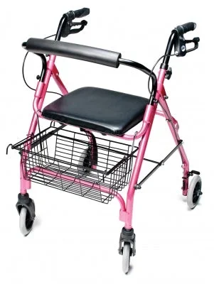 Graham-Field Lumex Walkabout Lite 4 Wheel Rollator Pink Lightweight Aluminum Frame – RJ4300P