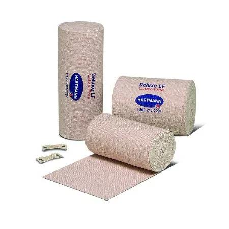 Hartmann Deluxe 480 LF Elastic Bandage 3 Inch X 5 Yard High Compression Clip Detached Closure Tan NonSterile – 39300000