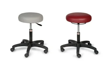 Hausmann Industries Economy Exam Stool Backless Pneumatic Height Adjustment / Hand Operated 5 Casters Gray – 2153-709