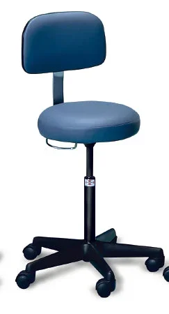 Hausmann Industries Exam Stool Backrest Pneumatic Height Adjustment 5 Casters Burgundy – 2123-700