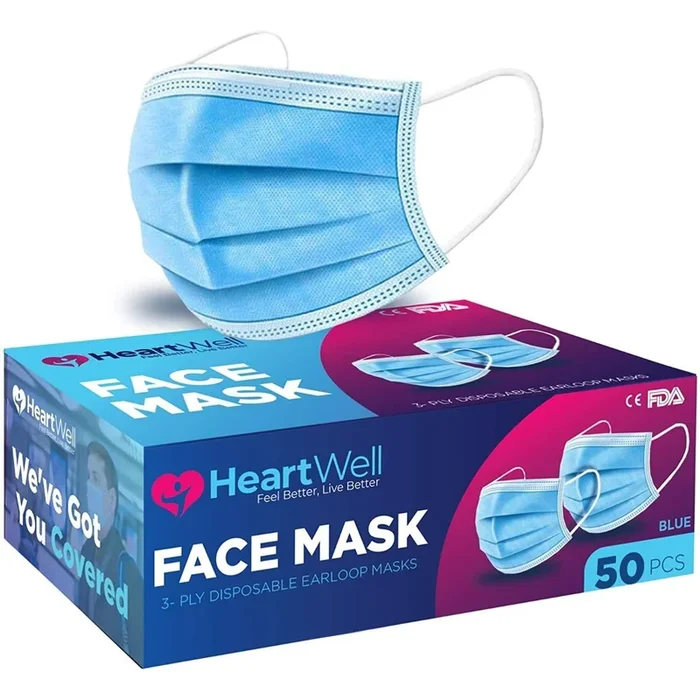 HeartWell Face Mask with Ear Loops 50 Pack