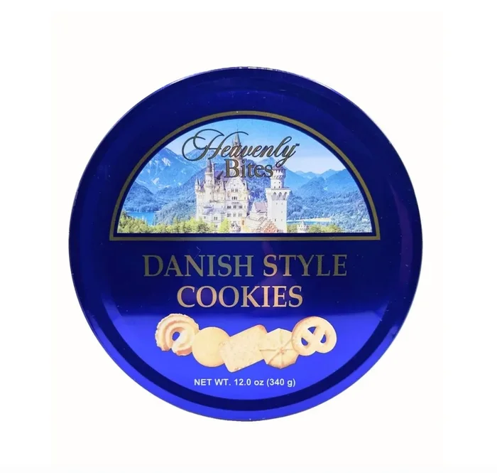 Heavenly Bites Butter Cookies Danish Style – Metal Tin – 12 Oz