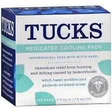 Hemorrhoid Relief Tucks Pad 100 per Box