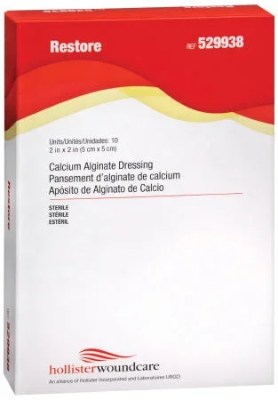 Hollister Restore Calcium Alginate Dressing 2 X 2 Inch Square Calcium Alginate Sterile – 529938