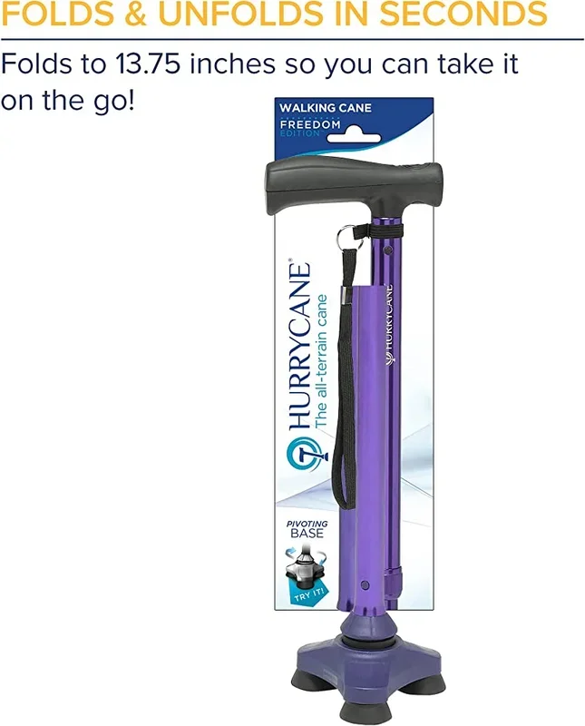 Hurrycane All-Terrain Cane Pivot Base Purple