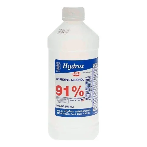 Hydrox Laboratories Isopropyl Alcohol 91% Round Bottle 16 oz
