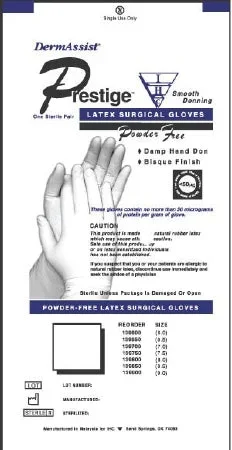 Innovative Healthcare Corporation DermAssist Prestige DHD Surgical Glove Size 7 Sterile Latex Standard Cuff Length Bisque Ivory Not Chemo Approved – 139700