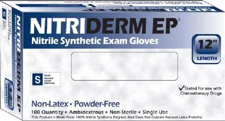 Innovative Healthcare Corporation NitriDerm EP Exam Glove Medium NonSterile Nitrile Extended Cuff Length Fully Textured Blue Chemo Tested – 182200