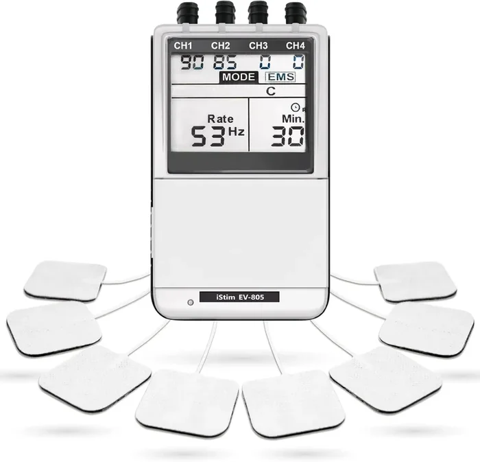 iSTIM EV-805 TENS EMS 4-Channel Rechargeable Combo Unit