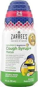 Jarabe para tos nocturno para niños de Zarbee + moco con manzanilla 4 fl oz