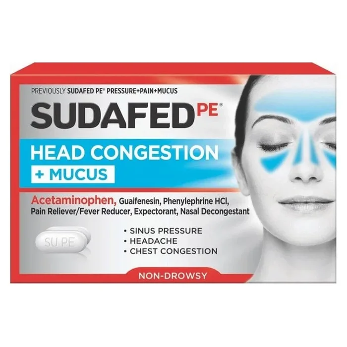 Johnson & Johnson Sudafed PE® Pain Relief Tablet, 24 Count