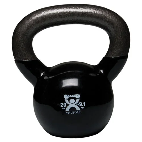 Kettlebell Vinyl Coated Weight Black 20lb 10