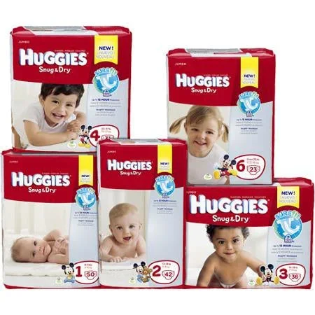Kimberly Clark Huggies Snug & Dry Baby Diaper Tab Closure Size 1 Disposable Heavy Absorbency – 40653
