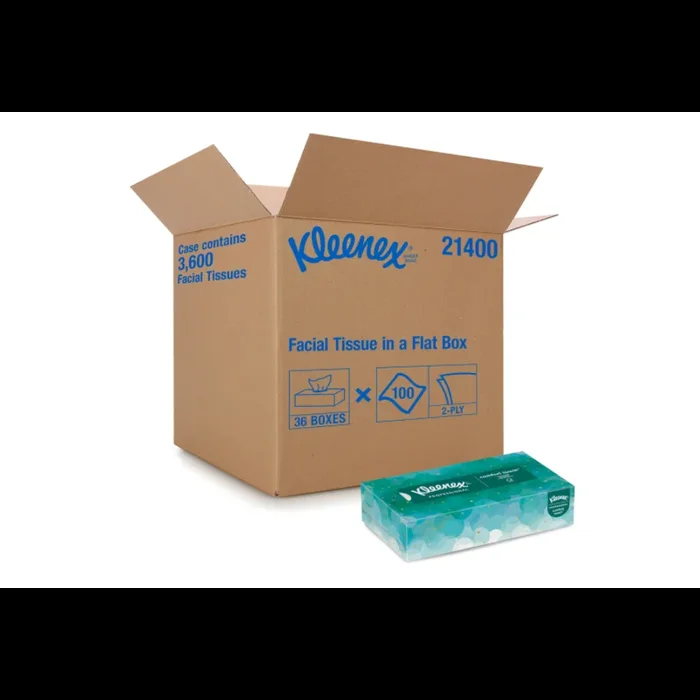 Kimberly Clark Kleenex Facial Tissue Flat Box White 100 Pack