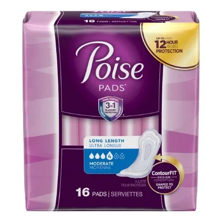 Kimberly Clark Poise Bladder Control Pad 12.4 Inch Length Moderate Absorbency Polymer Regular Female Disposable – 19566