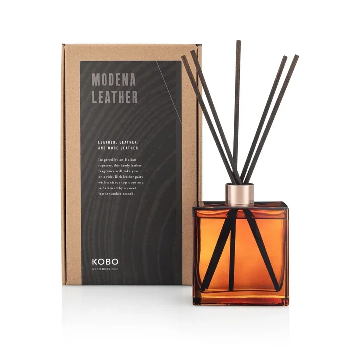 KOBO Modena Leather Woodblock Reed Diffuser (9 oz) #10084762