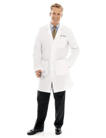 Landau Uniforms Lab Coat White Sanded Size 46 Long Sleeves Mid Length – 3124WWSC46
