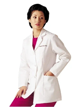 Landau Uniforms Lab Jacket White Large Long Sleeves Hip Length – 8708WWYLG