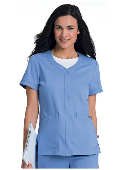 Landau Uniforms Megan Lab Jacket Black Large Short Sleeves Hip Length – 9034BKAHL