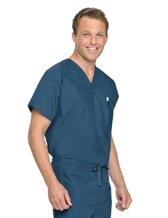 Landau Uniforms Scrub Shirt Medium Ceil Blue 2 Pockets Short Sleeves Unisex – 7502BCP