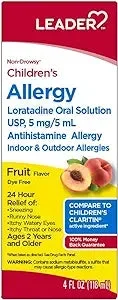 Leader Children’s 24 Hour Allergy Relief Non Drowsy Fruit Flavor 4fl oz