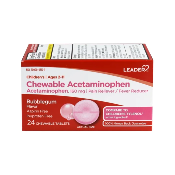 Leader Children’s Acetaminophen Bubblegum 160mg 24ct