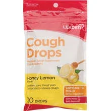 Leader Cough Drops Honey Lemon 30ct