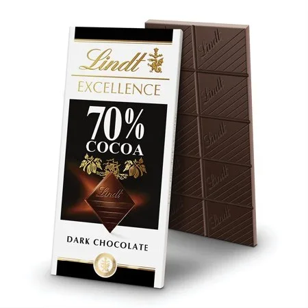 Lindt Chocolate Bar Dark Chocolate 70 por ciento de cacao suave, 3.5 oz