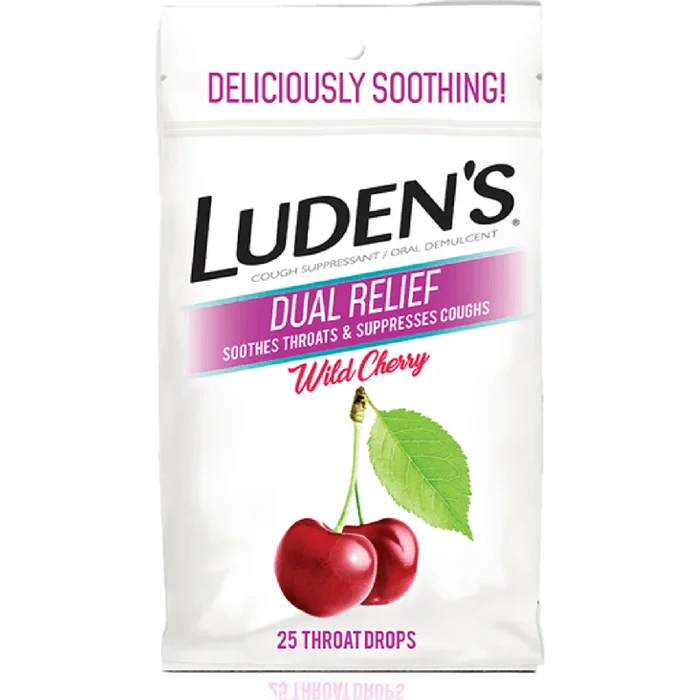 Luden’s Dual Relief Wild Cherry Cough Drops, 25 ct.