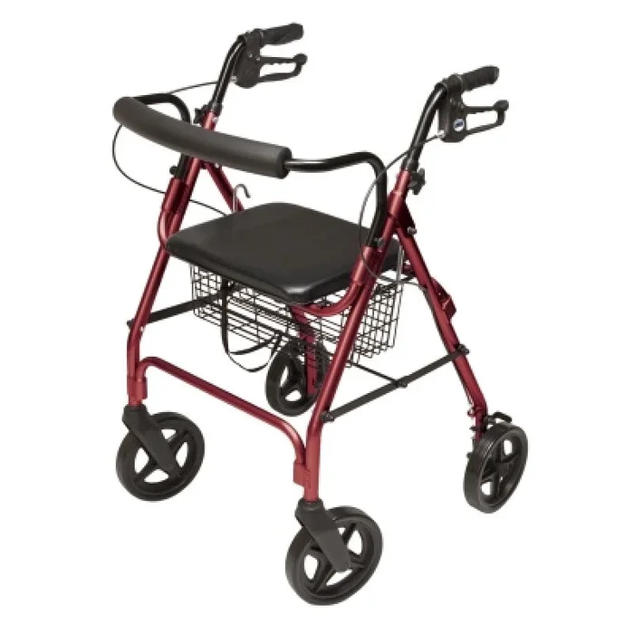 Lumex Walkabout Lite Four-Wheel Rollator Burgundy