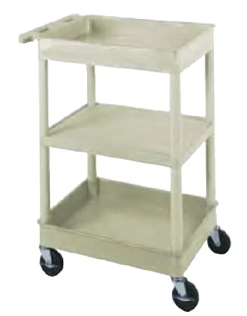 Luxor Utility Cart 18 X 24 X 38 Inch 3 Shelves Black / Gray – BKSTC121GY