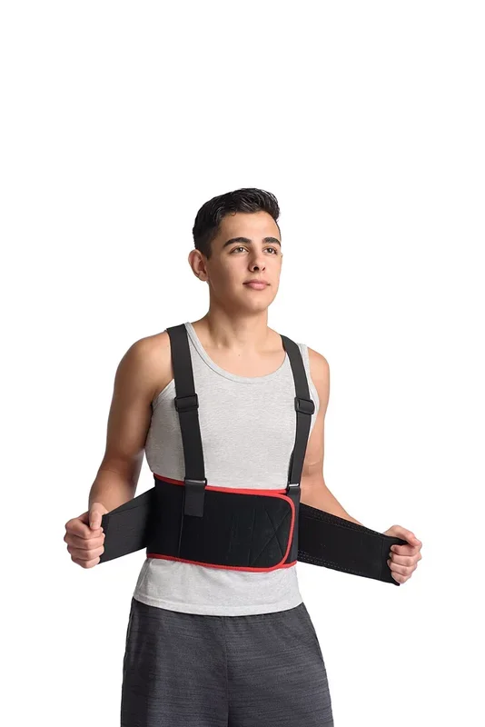 MAXAR Work Belt – Industrial Lumbosacral Support, Black w/Red Trim