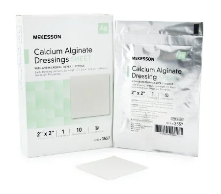 McKesson Calcium Alginate Dressing with Silver Square Sterile, 2 X 2 Inch