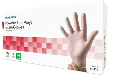 McKesson Exam Glove NonSterile Vinyl Standard Cuff Length Smooth