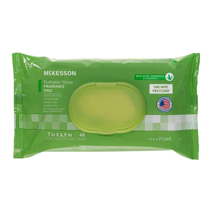 McKesson Flushable Wipes, 48ct, Case of 576