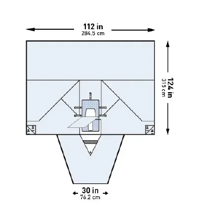 McKesson McKesson Abdominal Drape LAVH Laparotomy Drape 112 W X 30 W X 124 L Inch Sterile – 183-I80-05174G-S
